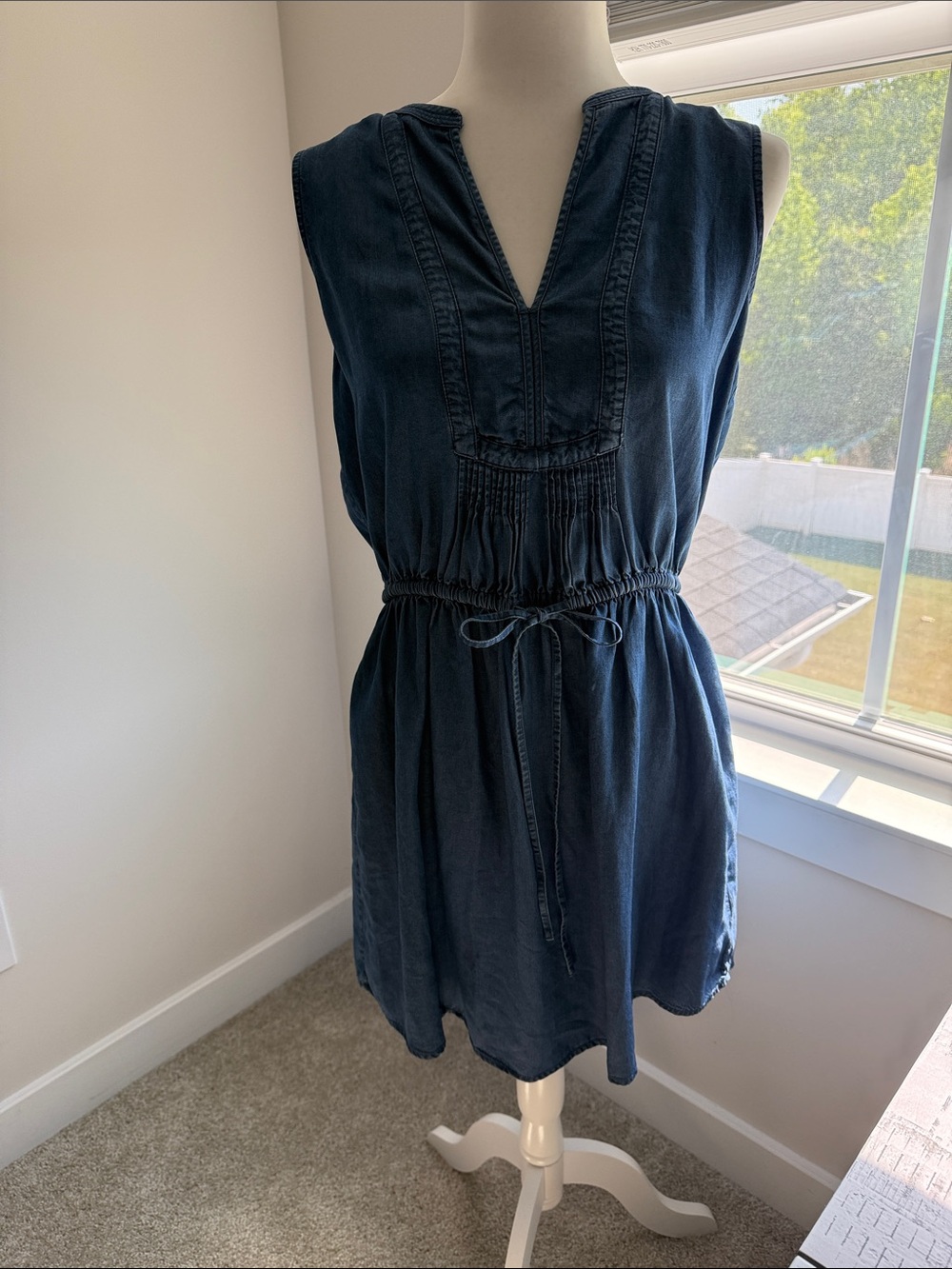 GAP Navy Blue Sleeveless Midi Dress